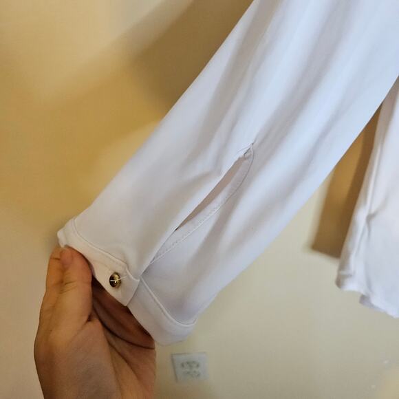 Liz Baker Size 16 Vintage Blouse Embroidered Floral Pearl Classy White - Picture 6 of 10